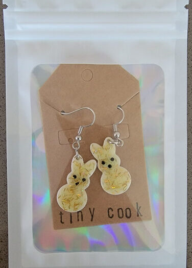 Rabbit earrings - gold flaked