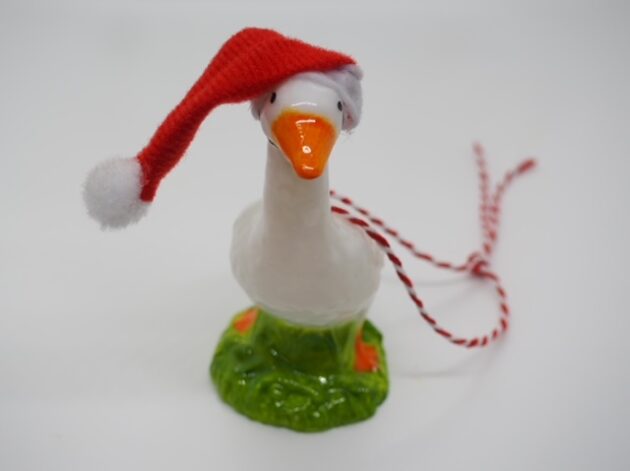 4in Hand Painted Porch Goose Ornament