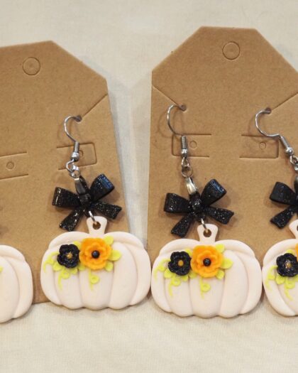 Earrings Pumpkin Bow