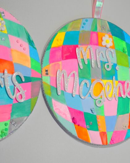 Personalized Disco Ball Classroom Signs