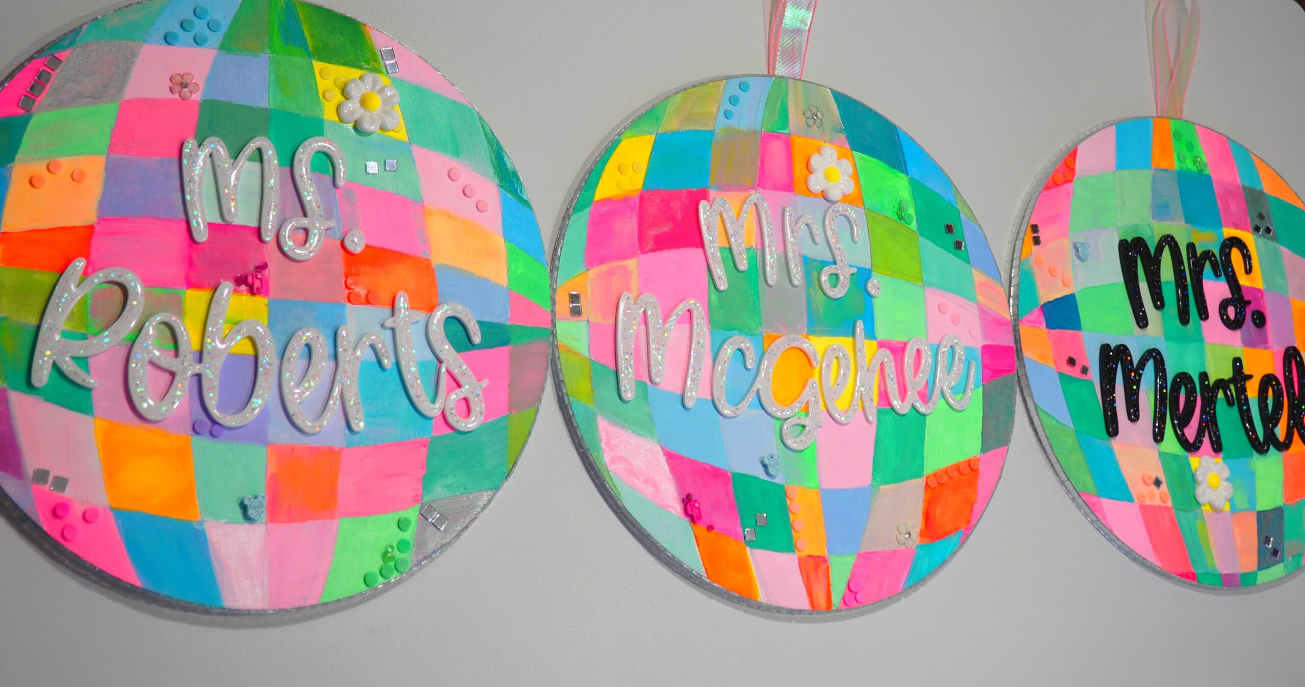 Personalized Disco Ball Classroom Signs